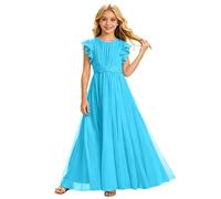 Genérico 2026 Vestido de Gasa para niñas Fluido y para veraniegas Elegante para Ocasiones Formales diseño con Vuelo Recomendado hasta Trece años (BU1, 2-3 Years)