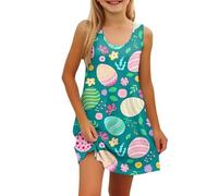 Genérico 2026 Vestido Floral sin Mangas para niñas Pascua e Iglesias Ropa Casual con Estampado de celebración Ideal para Jugar al Libre en Primavera y Verano (Mint Green, 11-12 Years)