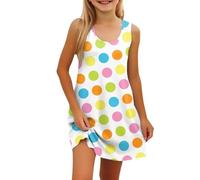 Genérico 2026 Vestido Floral Sin Mangas para Niñas Primavera Verano Estampado Pascua Iglesia Celebraciones Ropa Casual Jugar (Light Yellow, 7-8 Years)