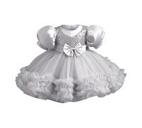 Genérico 2026 Vestido Infantil Floreado con Volantes Tul Bordado y para Ceremonia Nupcial Pasarela Aniversario tutú Festivo (Grey, 2-3 Years)