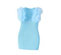 Genérico 2026 Vestido Informal para niña Princesa sin Mangas Cuello Falda Recta Verano 2024 (Sky Blue, 5-6 Years)