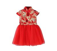 Genérico 2026 Vestido Primavera para Niña Pequeña Princesa Qipao Chino Elegante Festivo Tradicional Infantil (9-10 Years)