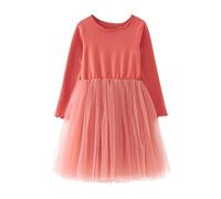 Genérico 2026 Vestido Princesa niña Manga Larga Baile Tul Color Liso Elegante para bebé pequeña (2-3 Years)