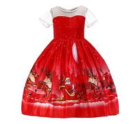 Genérico 2026 Vestido Princesa niñas Desfile Navidad Baile Infantil Elegante Falda Tul tutú Decorado Lentejuelas Brillo Cierre Espalda Oculto (Red, 8-9 Years)