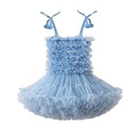Genérico 2026 Vestido Princesa Tul arcoíris sin Mangas para niñas pequeñas Falda tutú Malla Elegante cumpleaños Verano Casual cómodo Regalo (Sky Blue, 18-24 Months)