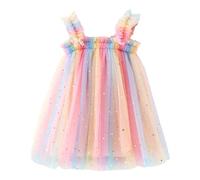 Genérico 2026 Vestido Princesa Tul Gasa para Niñas con Mangas Largas Bordado Estrella Luna Elegante (12-18 Months)
