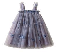Genérico 2026 Vestido Princesa Tul sin Mangas para niñas pequeñas Baile Elegante Infantil Ropa Delicada Vuelo Encaje Cintura Alta (Grey, 6-12 Months)