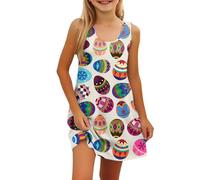 Genérico 2026 Vestido sin Mangas Estampado Floral primaveral para niñas Celebraciones e Iglesias Uso Casual Diario o Juegos al Libre (Multicolour, 7-8 Years)