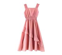 Genérico 2026 Vestidos Modernos para niña Uso Diario Playero Falda Plisada Volantes Ideal Edades Doce años Cintura elástica cómoda Primavera Verano (7-8 Years)