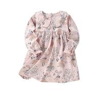 Genérico 2026 Vestidos para niñas, Vestido de Manga Larga con Estampado Floral y Cuello para niñas pequeñas, Ropa Informal de Fiesta (5-6 Years)