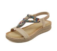 Genérico 2026 Women's Bohemian Flat Sandals Summer Casual Beach Slide Sandals With Elastic Straps Sole Comfortable Open Toe Footwear For Spring And Summer