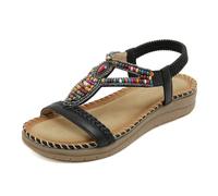 Genérico 2026 Women's Bohemian Flat Sandals Summer Casual Beach Slide Sandals With Elastic Straps Sole Comfortable Open Toe Footwear For Spring And Summer