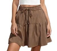Genérico 2026 Women's Flowy Shorts, Drawstring Loose Fit Lightweight Stretch Comfy Shorts with Pockets, for Daily Wear (Coffee,S)