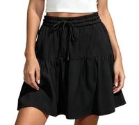 Genérico 2026 Women's Flowy Shorts, Drawstring Loose Fit Lightweight Stretch Comfy Shorts with Pockets, for Daily Wear (Black,XXL)