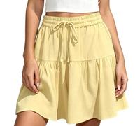 Genérico 2026 Women's Flowy Shorts, Drawstring Loose Fit Lightweight Stretch Comfy Shorts with Pockets, for Daily Wear (Yellow,L)