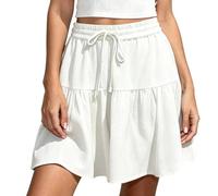 Genérico 2026 Women's Flowy Shorts, Drawstring Loose Fit Lightweight Stretch Comfy Shorts with Pockets, for Daily Wear (White,M)