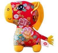 Genérico 2026 Year of The Horse Chinese Plush Horse Ornament, Lucky Mascot Plush Doll, Chinese Zodiac Pony Plushs Toys with Plum Blossom,Peony Patterns, New Year Home Décor for Desktops,Car