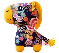 Genérico 2026 Year of The Horse Chinese Plush Horse Ornament, Mascot Plush Doll, Chinese Zodiac Pony Plushs Toys with Plum Blossom,Peony Patterns, New Year Home Décor for Desktops,Car