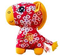 Genérico 2026 Year of The Horse Chinese Plush Horse Ornament, Mascot Plush Doll, Chinese Zodiac Pony Plushs Toys with Plum Blossom,Peony Patterns, New Year Home Décor for Desktops,Car