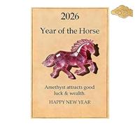 Genérico 2026 Year of The Horse: Lucky Crystal Horse Guardian, Hand-Carved Acrylic Little Horse Pocket Hug Lucky Talisman for Health Smooth Journeys New Year Decor Gift (J)