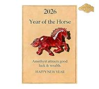 Genérico 2026 Year of The Horse: Lucky Crystal Horse Guardian, Hand-Carved Acrylic Little Horse Pocket Hug Lucky Talisman for Health Smooth Journeys New Year Decor Gift (E)
