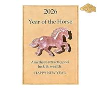 Genérico 2026 Year of The Horse: Lucky Crystal Horse Guardian, Hand-Carved Acrylic Little Horse Pocket Hug Lucky Talisman for Health Smooth Journeys New Year Decor Gift (F)