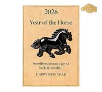 Genérico 2026 Year of The Horse: Lucky Crystal Horse Guardian, Hand-Carved Acrylic Little Horse Pocket Hug Lucky Talisman for Health Smooth Journeys New Year Decor Gift (H)