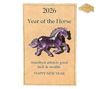 Genérico 2026 Year of The Horse: Lucky Crystal Horse Guardian, Hand-Carved Acrylic Little Horse Pocket Hug Lucky Talisman for Health Smooth Journeys New Year Decor Gift (A)