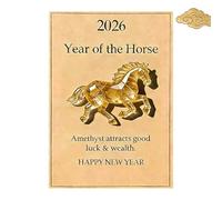 Genérico 2026 Year of The Horse: Lucky Crystal Horse Guardian, Hand-Carved Acrylic Little Horse Pocket Hug Lucky Talisman for Health Smooth Journeys New Year Decor Gift (I)