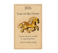 Genérico 2026 Year of The Horse Lucky Resin Figurine - Clear Green Aventurine Horse Statue, Feng Shui Strength & New Beginnings Decor, Desktop Ornament Gift with Card for Family Friends (Yellow)