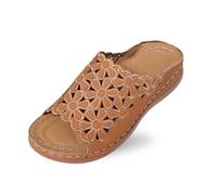 Genérico 2026 Zapatillas de Verano de Piel Hueca Lisa para Mujer, cómodas y Transpirables.