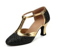 Genérico 2026 Zapatos de Baile Latino, Zapatos de salón, Zapatos de Baile de Carnaval, Zapatos de Baile con Cinta Adhesiva (Black, 41)