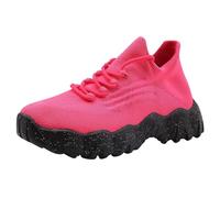 Genérico 2026 Zapatos de Malla Tejidos con Mosca para Mujer, Calzado Informal Antideslizante con Suela Gruesa y tacón Inclinado, Zapatos Que Aumentan la Altura, Novedad de