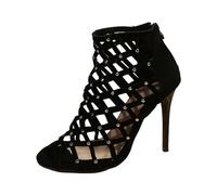 Genérico 2026 Zapatos de mujer Moda Boca de pescado Tacones altos Tacón de aguja Sandalias huecas Cremallera trasera Sandalias de mujer