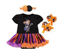 Genérico 2026 Zapatos de Vestir de Calabaza de Dibujos Animados de Halloween para niños, Vestido de Fiesta de Tres Piezas para bebés y niñas (I, 3-6 Months)