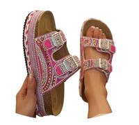 Genérico 2026 Zuecos Brillantes para Mujer, Sandalias Coloridas con Plataforma de pedrería, Zapatos cómodos para la Playa