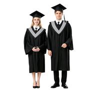 Genérico 2027-Elegante toga de graduación para licenciatura y doctorado con birrete y borla a juego para la ceremonia de graduación. (White, XXL)