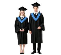 Genérico 2027-Elegante toga de graduación para licenciatura y doctorado con birrete y borla a juego para la ceremonia de graduación. (BU1, L)