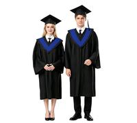 Genérico 2027-Elegante toga de graduación para licenciatura y doctorado con birrete y borla a juego para la ceremonia de graduación. (BU2, M)