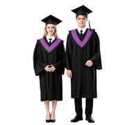Genérico 2027-Elegante toga de graduación para licenciatura y doctorado con birrete y borla a juego para la ceremonia de graduación. (Purple, L)