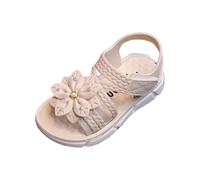 Genérico 2027-Sandalias para Niñas Cómodas Uso Diario Duraderas Exteriores Vacaciones Sin Cordones Edades 3-12 Años Verano Pequeñas (Beige, 31.5 Little Child)