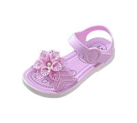 Genérico 2027-Sandalias para niñas vacaciones casuales libre cómodas uso diario diseño fijo punta abierta edades 3 12 años (Purple, 31 Little Child)