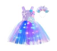 Genérico 2027-Vestido Tul LED Histórico Halloween Niñas Pequeñas Disfraz Princesa Diadema (PP1, 12-24 Months)