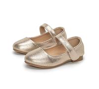 Genérico 2027-Zapatos Mary Jane para Niñas Bailarinas Princesas Boda Escuela y Noche Elegantes (Gold, 33 Big Kids)