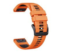 Genérico 22 26MM Silicone Watchband Strap For Fenix 7/7Pro/7X/6X/6 Pro/5X/5 Plus/Epix/Instinct WristStrap Replaceable Bracelet(Orange black,26mm)