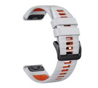 Genérico 22 26MM Silicone Watchband Strap For Fenix 7/7Pro/7X/6X/6 Pro/5X/5 Plus/Epix/Instinct WristStrap Replaceable Bracelet(Mist Grey Orange,26mm)