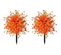 Genérico 22 Inch Artificial Camellia Eucalyptus Garden Stake, UV Resistant Faux White Flower Bush, Outdoor Yard Decor for Patio, Lawn, Pathway, Porch