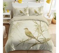 Genérico 220 x 240 Claro Funda Nordica Bambú Pájaros Pintura China Juego de Funda Edredon Tradicional Cultural Oriental Ultrasuave Natural Tranquilo Funda Edredon Niñas & Niños