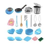 Genérico 22pcs Kids Play Kitchen Toys Set - Toddler Pretend Cooking Playset | Pretend Toy Kitchen Accessories with Pots Pans, Utensils Cookware | Realistic Small Cooking Pots For Child Safe Learning
