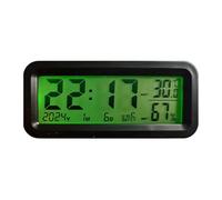 Genérico 24 Hour Format Time Calendar Clock - Solar-Powered Digital Interior Decoration | Dash Clock For Truck Vehicle Auto Scooter SUV Pickup Sedan Air Vent Console Driving Road Trip